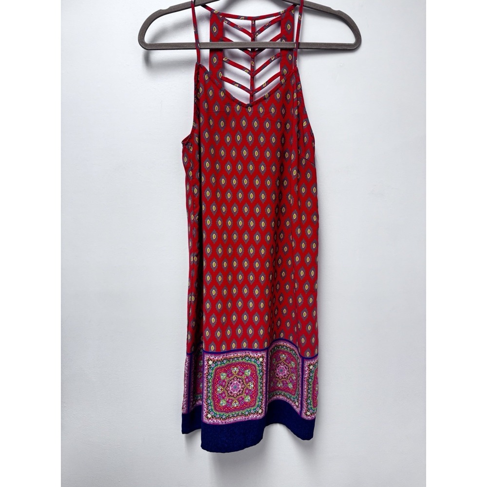 Skies Are Blue Boho Slip Dress In Red Size Small Women's